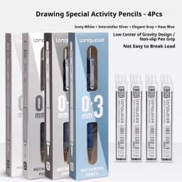 0.3 0.5 0.7 mm Mechanical Pencil Set Art Sketch Retractable Nib Low Gravity Automatic Pencil School Writing Pencil Stationery