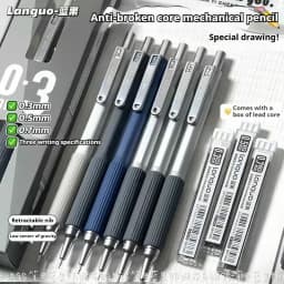 0.3 0.5 0.7 mm Mechanical Pencil Set Art Sketch Retractable Nib Low Gravity Automatic Pencil School Writing Pencil Stationery