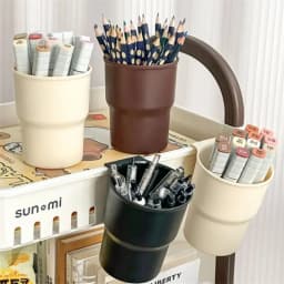 Plastic Hanging Pen Pencil Holder Portable Stationery Organizer Large Capacity Storage Box Multifunctional Cup Holder