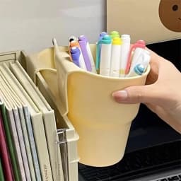 Plastic Hanging Pen Pencil Holder Portable Stationery Organizer Large Capacity Storage Box Multifunctional Cup Holder