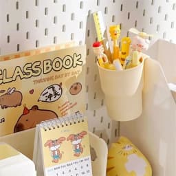 Plastic Hanging Pen Pencil Holder Portable Stationery Organizer Large Capacity Storage Box Multifunctional Cup Holder