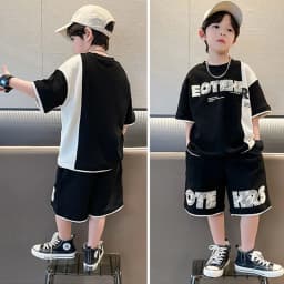 4 5 6 8 10 12 14 Years Summer Boys Clothing Sets New Fashion Letter Top + Shorts 2Pcs Kids Tracksuit Birthday Gifts Kids Clothes