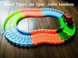 Children's Free Assembly Graphics Diy Electric Light Car Night Light Track Tunnel Overpass Intersection Accessories Toys