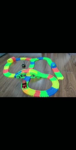 Children's Free Assembly Graphics Diy Electric Light Car Night Light Track Tunnel Overpass Intersection Accessories Toys