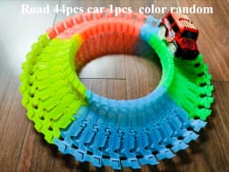 Children's Free Assembly Graphics Diy Electric Light Car Night Light Track Tunnel Overpass Intersection Accessories Toys