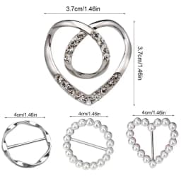 4pcs Metal Ring Waist Button Scarf Button Fashion Corner Hem Waist Knotted Brooches Women T-shirt Fixed Buckle Girl Decor