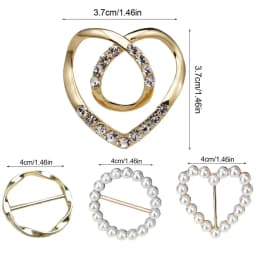 4pcs Metal Ring Waist Button Scarf Button Fashion Corner Hem Waist Knotted Brooches Women T-shirt Fixed Buckle Girl Decor