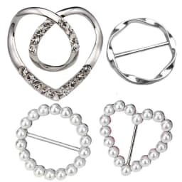 4pcs Metal Ring Waist Button Scarf Button Fashion Corner Hem Waist Knotted Brooches Women T-shirt Fixed Buckle Girl Decor