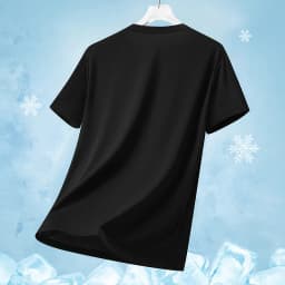 Men's Summer Ice Silk Quick Dry Round Neck Short Sleeve T-Shirt Fashionable Striped Casual Outdoor Sports Running Top