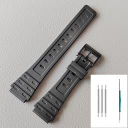 For Casio W-59 W-64 W-85 JC-30 Watch Strap 18mm PU Watchband Resin Wristband Replace Accessories Bracelet Men Women With Tool