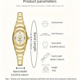 2pcs new women's watch simple rhinestone round dial alloy quartz watch set