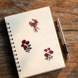 50PCS Retro Red Rose Graffiti Stickers for Mobile Laptop Water Cup Plate Scrapbook Personalized Decorative Stickers