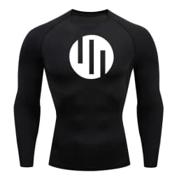 New Gym Short Sleeve Running T-Shirt Men's Compression Long Sleeve Shirt Sun Protection Quick Drying Sports Top Black Sportswear
