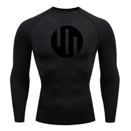 New Gym Short Sleeve Running T-Shirt Men's Compression Long Sleeve Shirt Sun Protection Quick Drying Sports Top Black Sportswear