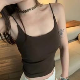 New Women Tank Tops Summer Solid Color Built-In Bra Camisole Casual Slim Sleeveless Folds Tank Tops Women Basic Sports Vest