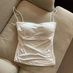 New Women Tank Tops Summer Solid Color Built-In Bra Camisole Casual Slim Sleeveless Folds Tank Tops Women Basic Sports Vest