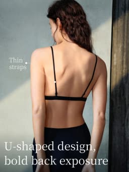 SUJIIN Summer Sexy Lingeries Women Lace Deep V Thin Backless Bra Lady French Plunge Breathable Triangle Cup Bras Female MX315