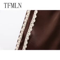 TFMLN Women New Summer Silk Lace Shorts Panties Imitation Ruffle Bloomers Anti Exposure Pants Lolita Satin Knickers Shorts Dress