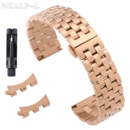 Solid Stainless Steel Strap 18mm 20mm 22mm Watch Band Curved/Flat End Wristband for Tissot for Longines for Seiko for Citizen