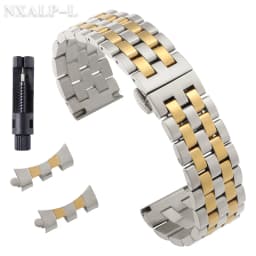 Solid Stainless Steel Strap 18mm 20mm 22mm Watch Band Curved/Flat End Wristband for Tissot for Longines for Seiko for Citizen