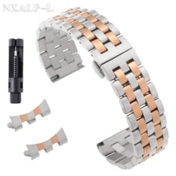 Solid Stainless Steel Strap 18mm 20mm 22mm Watch Band Curved/Flat End Wristband for Tissot for Longines for Seiko for Citizen