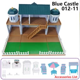 1:12 Micro Deluxe Villas Dollhouse Castle Treehouse Auditorium Play House Miniature Furniture Model Kitchen Toy Girls Gift