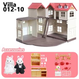 1:12 Micro Deluxe Villas Dollhouse Castle Treehouse Auditorium Play House Miniature Furniture Model Kitchen Toy Girls Gift