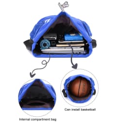 Sports Drawstring Backpack-String Swim Gym Bag with Shoes Compartment and Wet Proof Pocket for Women&Men for Soccer Basketball