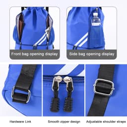 Sports Drawstring Backpack-String Swim Gym Bag with Shoes Compartment and Wet Proof Pocket for Women&Men for Soccer Basketball
