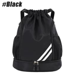 Sports Drawstring Backpack-String Swim Gym Bag with Shoes Compartment and Wet Proof Pocket for Women&Men for Soccer Basketball