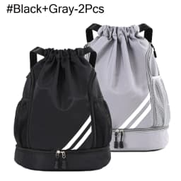 Sports Drawstring Backpack-String Swim Gym Bag with Shoes Compartment and Wet Proof Pocket for Women&Men for Soccer Basketball