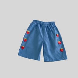 MILANCEl 2025 Summer Kids Clothing Set Strawberry Vest And Wide Leg Pants 2 Pcs Girls Suit Girls Clothes Suit