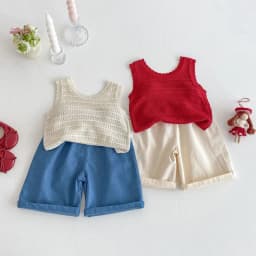 MILANCEl 2025 Summer Kids Clothing Set Strawberry Vest And Wide Leg Pants 2 Pcs Girls Suit Girls Clothes Suit