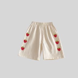MILANCEl 2025 Summer Kids Clothing Set Strawberry Vest And Wide Leg Pants 2 Pcs Girls Suit Girls Clothes Suit