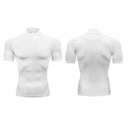 Plain Compression T Shirts Mens Summer Running T-shirts Turtleneck Elastic Quick Dry Sport Tees Athletic Gym Short Sleeve Shirt