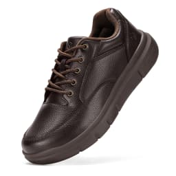 Fitville Men'S Shoes Wide Width Leather Slip-On Casual Shoes Lightweight For Swollen Feet With Arch Support Pain Relief