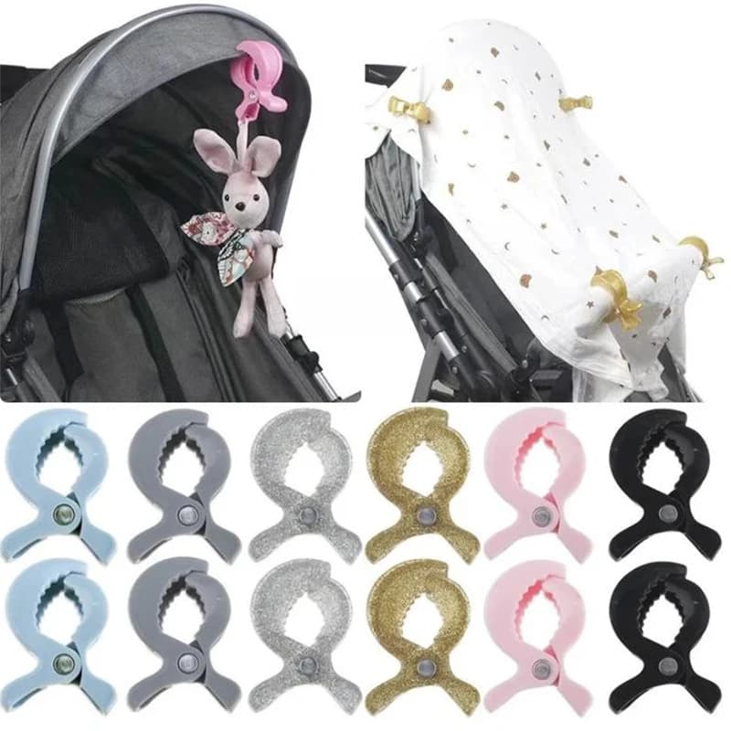 2/4PCS Baby Stroller Clamp Alligator Clip Pram Peg Portable Stroller Hook Baby Car Seat Clips Toddler Baby Stroller Accessories
