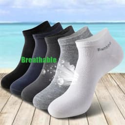5Pairs/Lot Men's Bamboo Fiber Socks High Quality Business Casual Comfort Breathable Anti-bacterial Deodorant Men's Ankle Socks