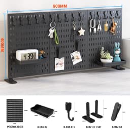Multifunctional Desktop Standing Pegboard for Home/Office Storage. Freely Combinable Partition Shelf Set.