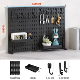 Multifunctional Desktop Standing Pegboard for Home/Office Storage. Freely Combinable Partition Shelf Set.