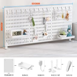 Multifunctional Desktop Standing Pegboard for Home/Office Storage. Freely Combinable Partition Shelf Set.