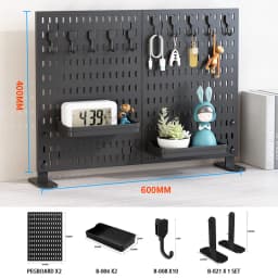 Multifunctional Desktop Standing Pegboard for Home/Office Storage. Freely Combinable Partition Shelf Set.