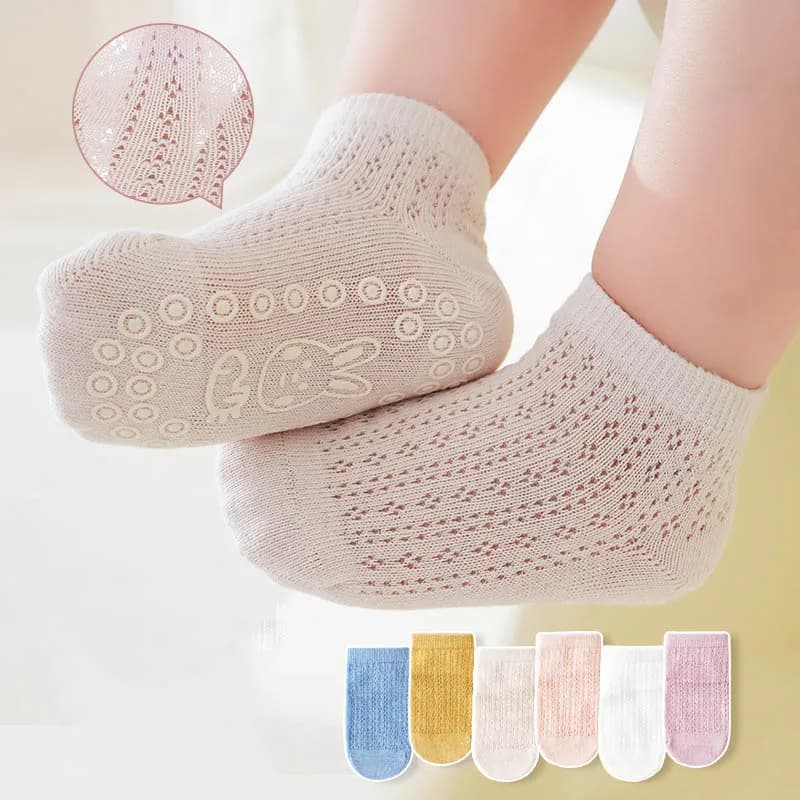 6Pairs/Lot Toddler Kid Girls Sock Korean Rabbit Print Babys Girls Anti-slipping Socks Soft Breathable Indor Non-slip Floor Socks