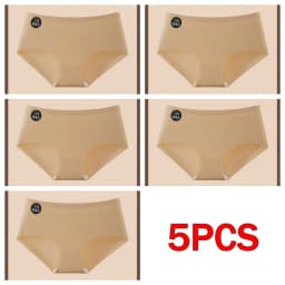 5PCS Seamless Mulberry Silk Panties Women's Soft Lingerie Sexy High Elastic Breathable Briefs Invisible WEDDING DRESS Underpants