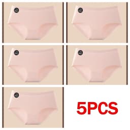 5PCS Seamless Mulberry Silk Panties Women's Soft Lingerie Sexy High Elastic Breathable Briefs Invisible WEDDING DRESS Underpants