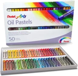 Pentel Arts Oil Pastel Set 6/12/25/50 Assorted Colors Brilliant Pastels Apply Smoothly and Blend Easily for Subtle Shades PHN