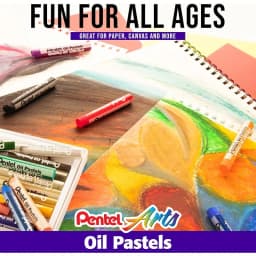 Pentel Arts Oil Pastel Set 6/12/25/50 Assorted Colors Brilliant Pastels Apply Smoothly and Blend Easily for Subtle Shades PHN