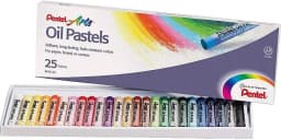 Pentel Arts Oil Pastel Set 6/12/25/50 Assorted Colors Brilliant Pastels Apply Smoothly and Blend Easily for Subtle Shades PHN