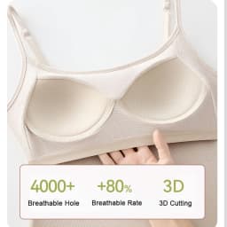 New Threaded Cotton Texture High Elastic Camisole Top with Build-in Bra Slim Bottom Sling Round Neck Fixed Cup Breathable Top