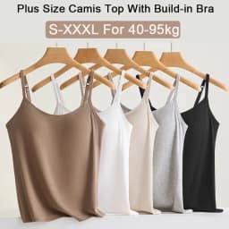 New Threaded Cotton Texture High Elastic Camisole Top with Build-in Bra Slim Bottom Sling Round Neck Fixed Cup Breathable Top